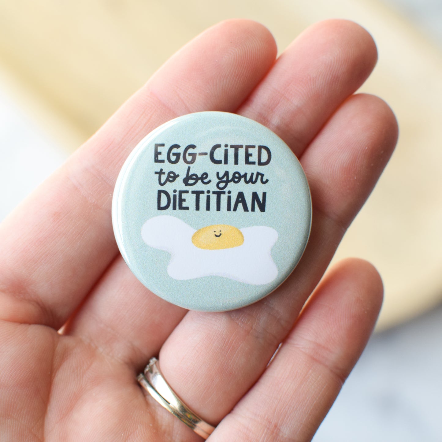 Egg-cited Dietitian Button or Magnet