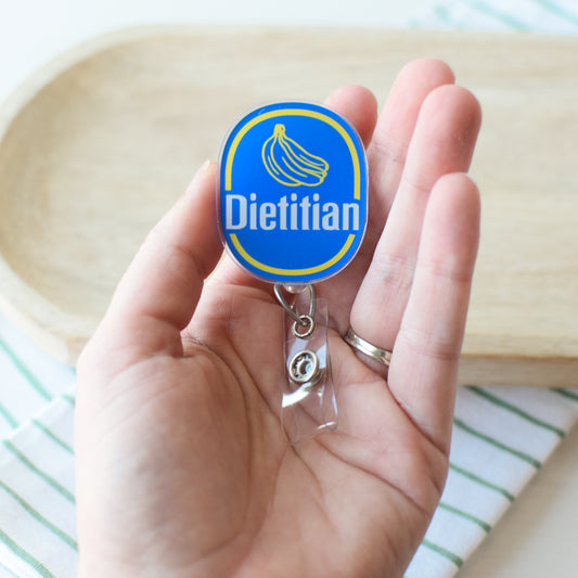 Banana Sticker Dietitian Badge Reel