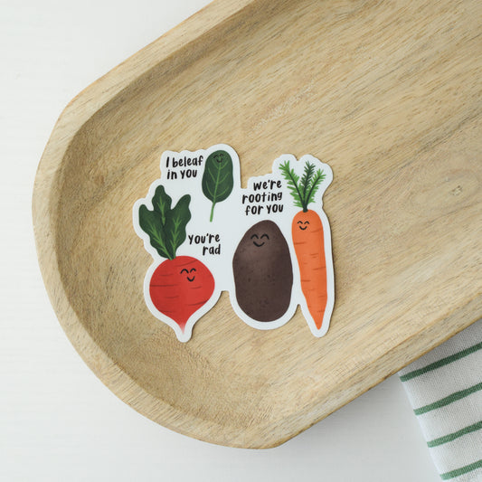 Encouraging Veggie Puns Sticker
