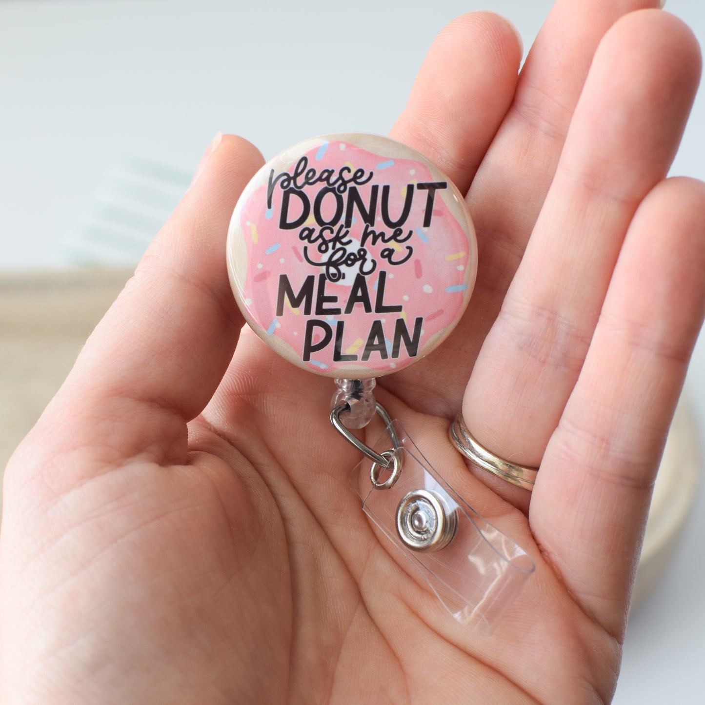 Donut Ask for a Meal Plan Badge Reel + Topper
