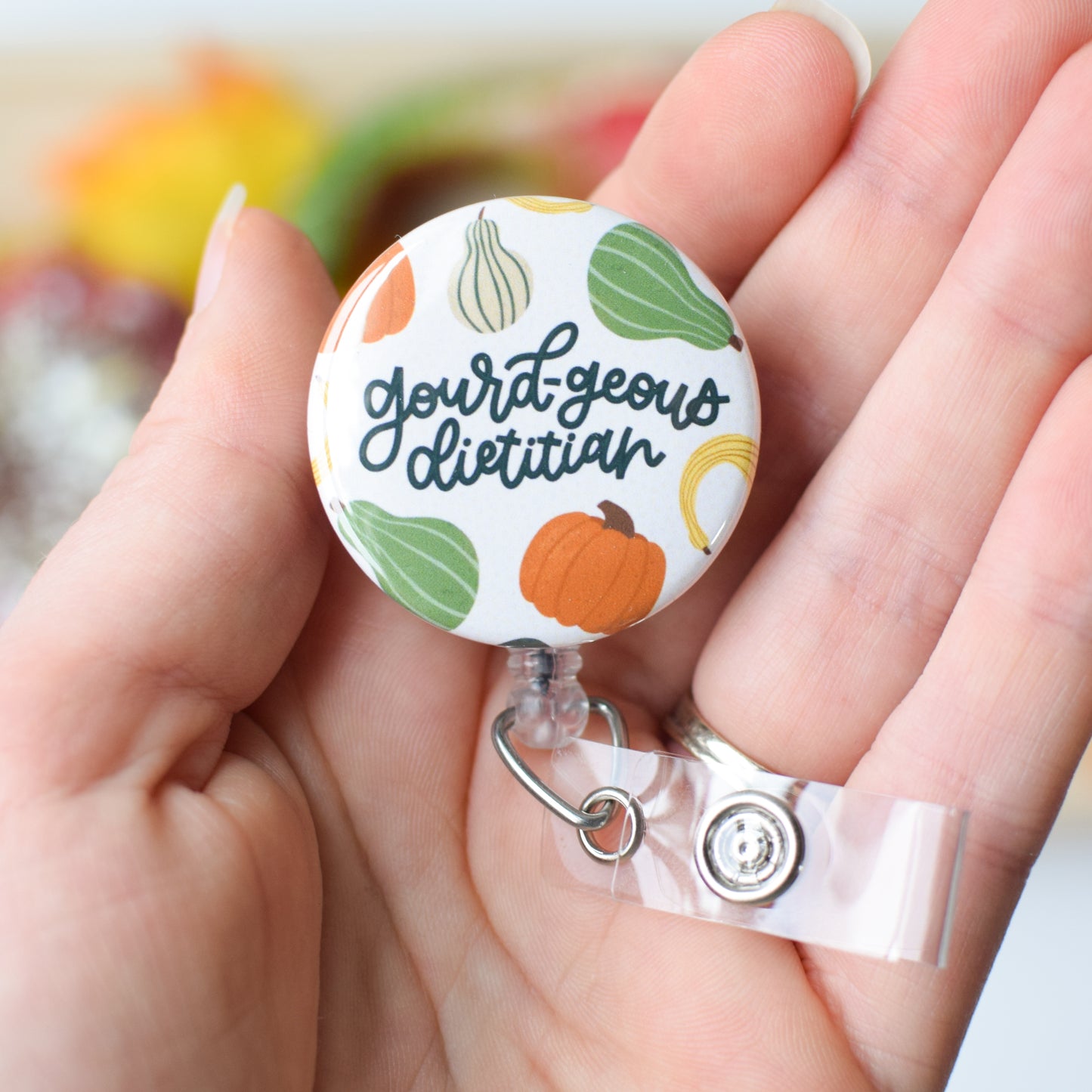 Gourd-geous Dietitian Badge Reel + Topper