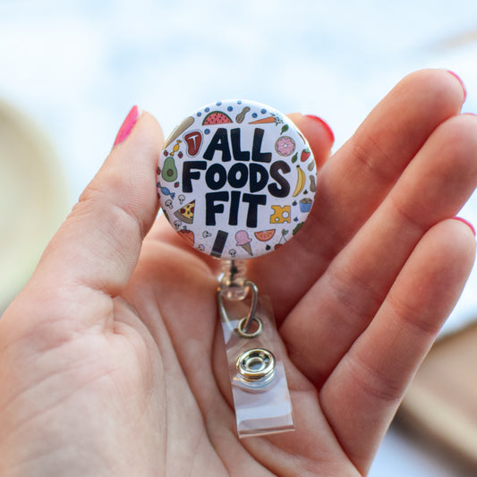 All Foods Fit Badge Reel + Topper
