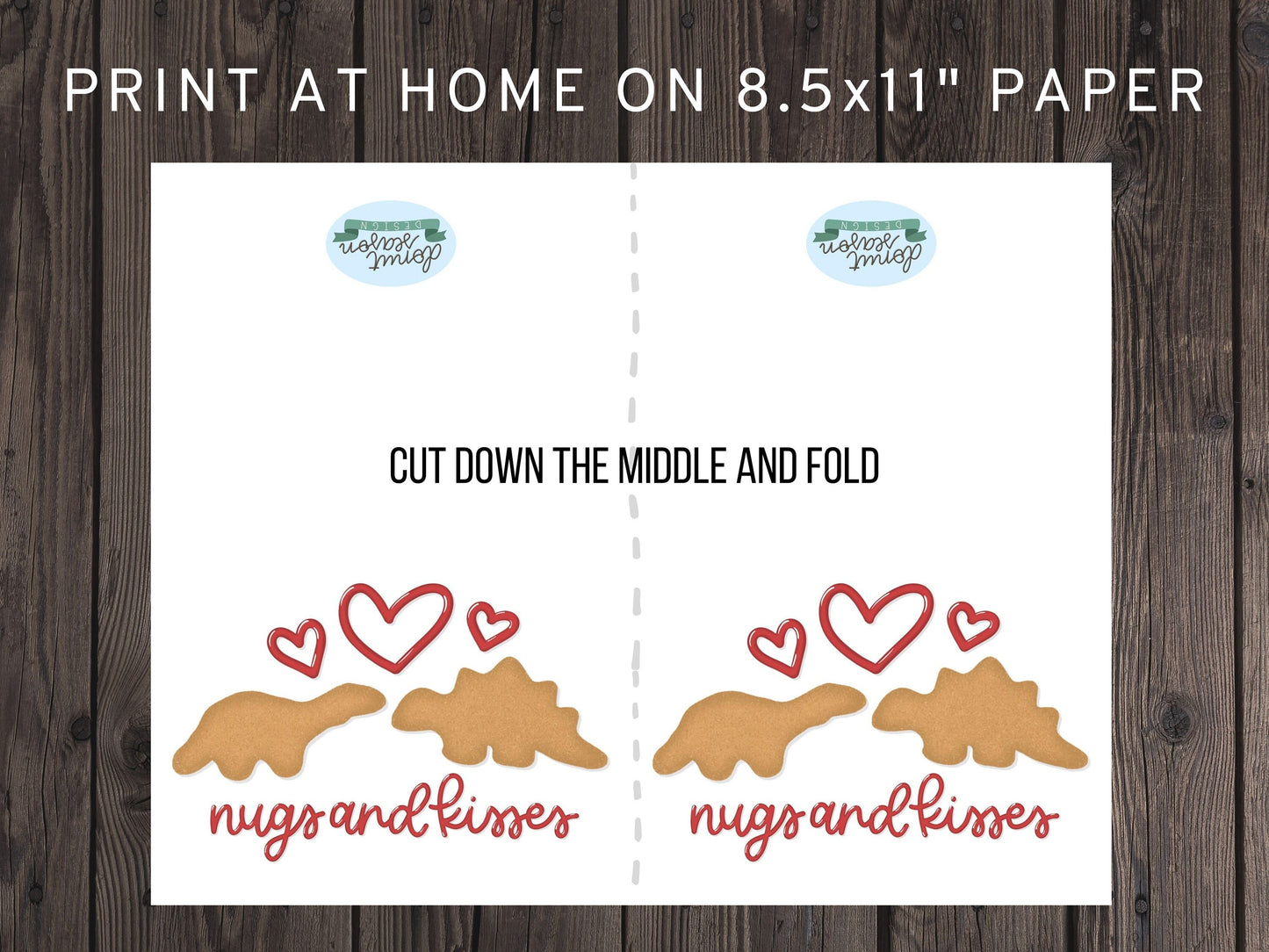 Nugs and Kisses Printable Card