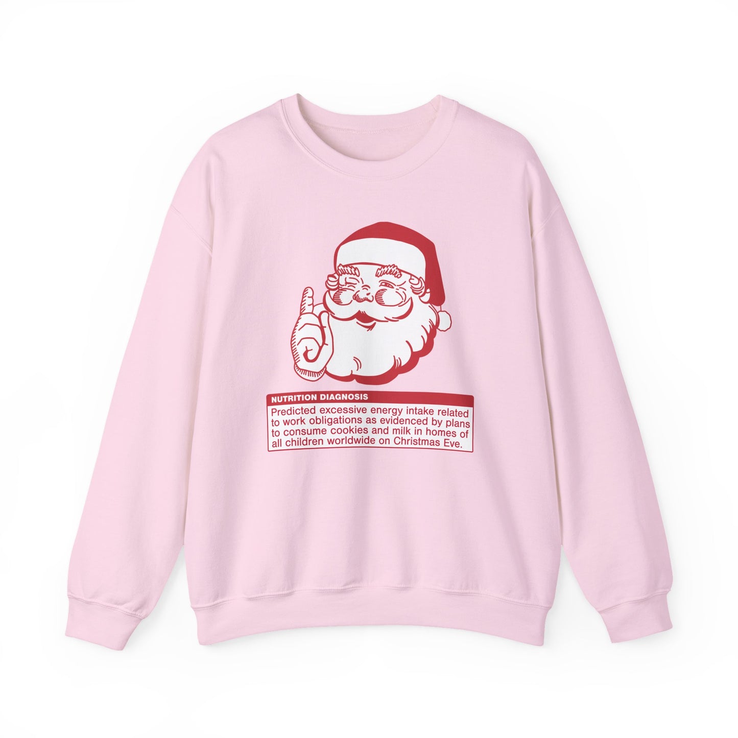 Pink sweatshirt with Santa PES design in red and white