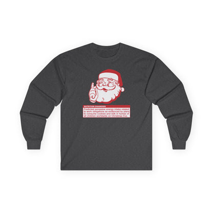Charcoal long sleeve tshirt with Santa PES design in red and white
