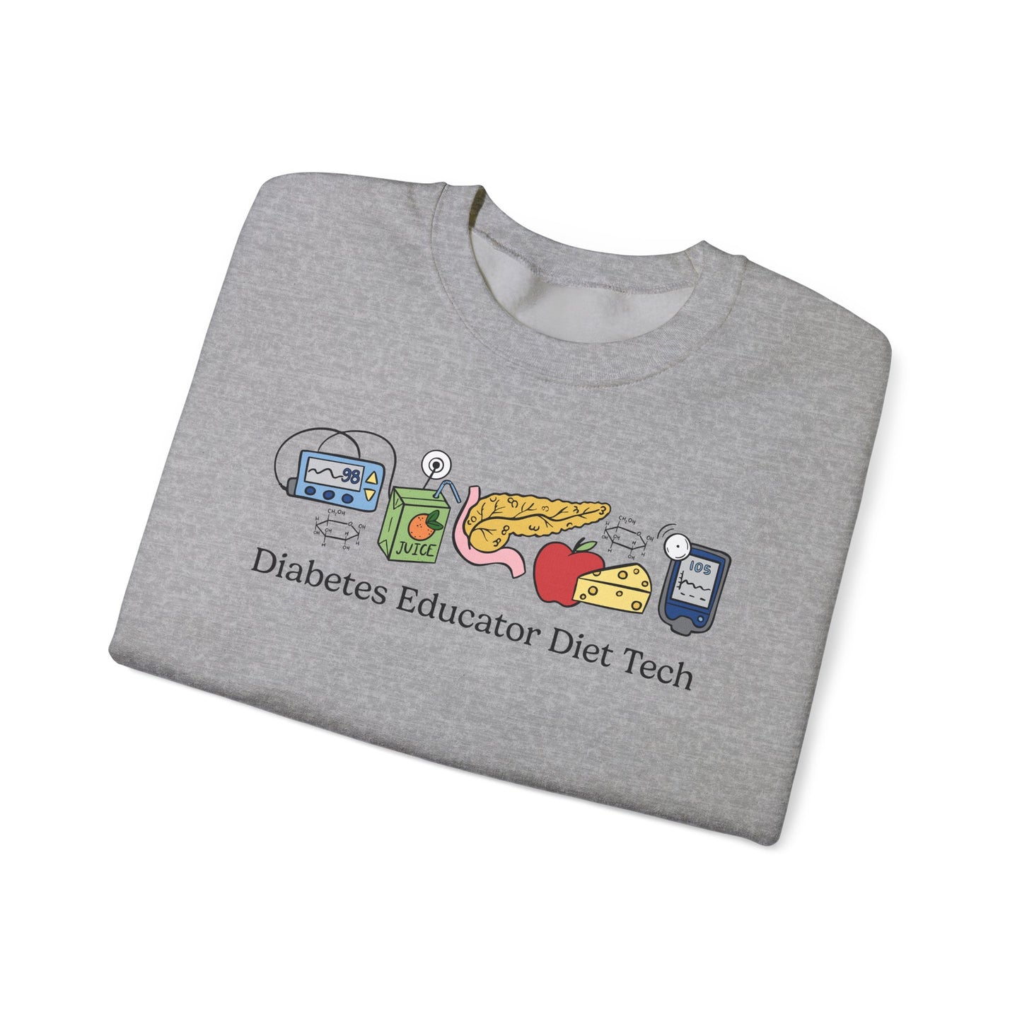 Diabetes Educator Diet Tech Doodles Sweatshirt