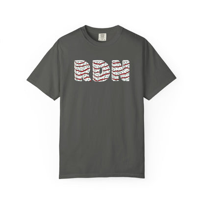 Gray t-shirt with 'RDN' design on a white background