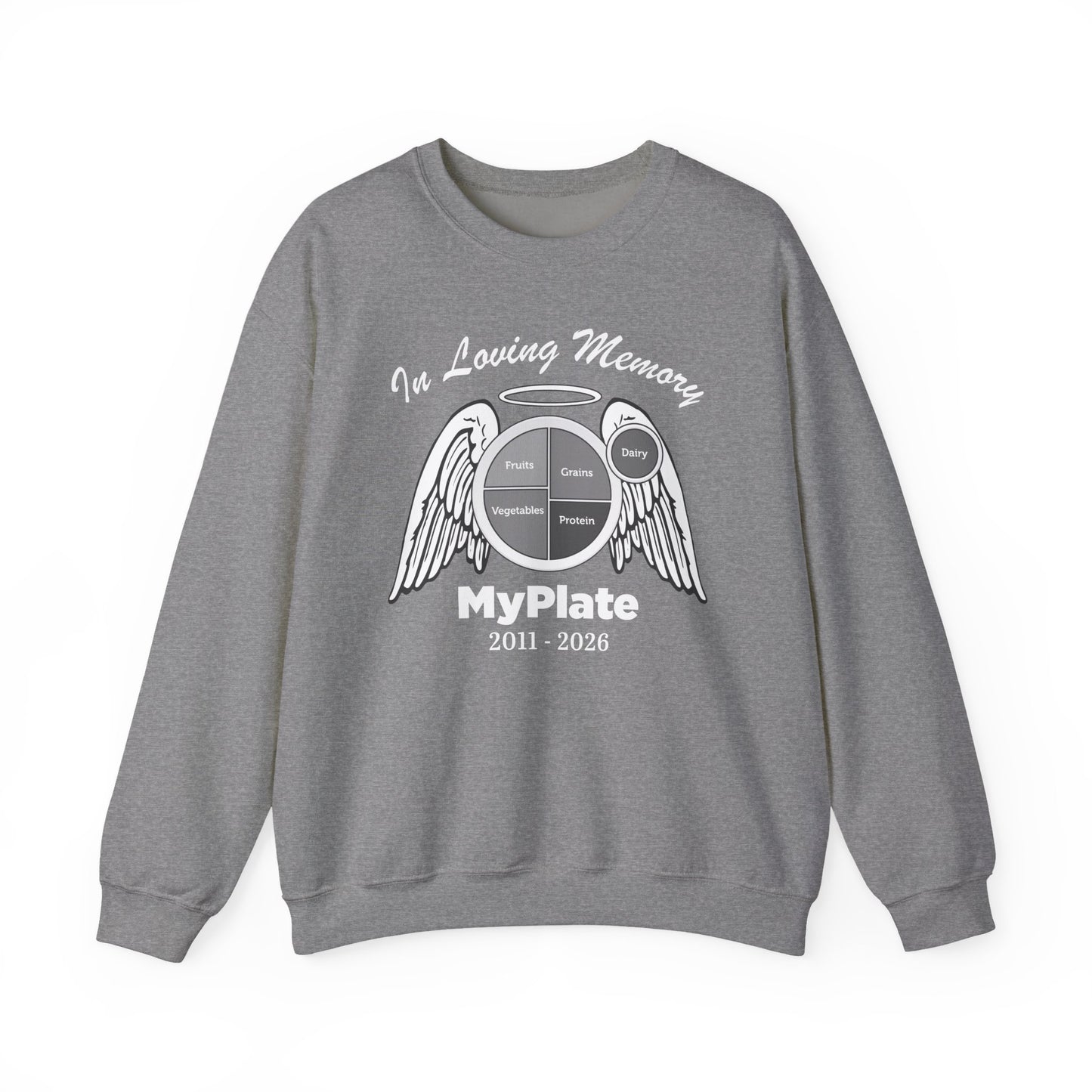 Gray sweatshirt with 'In Loving Memory' over MyPlate image