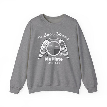Gray sweatshirt with 'In Loving Memory' over MyPlate image