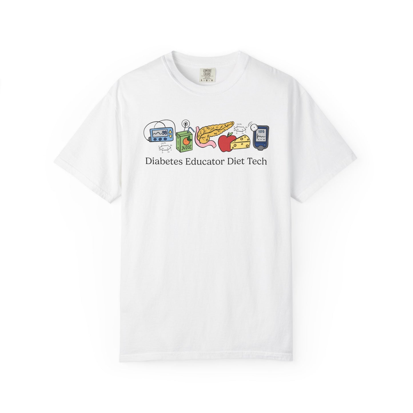 Diabetes Educator Diet Tech Doodles Tee