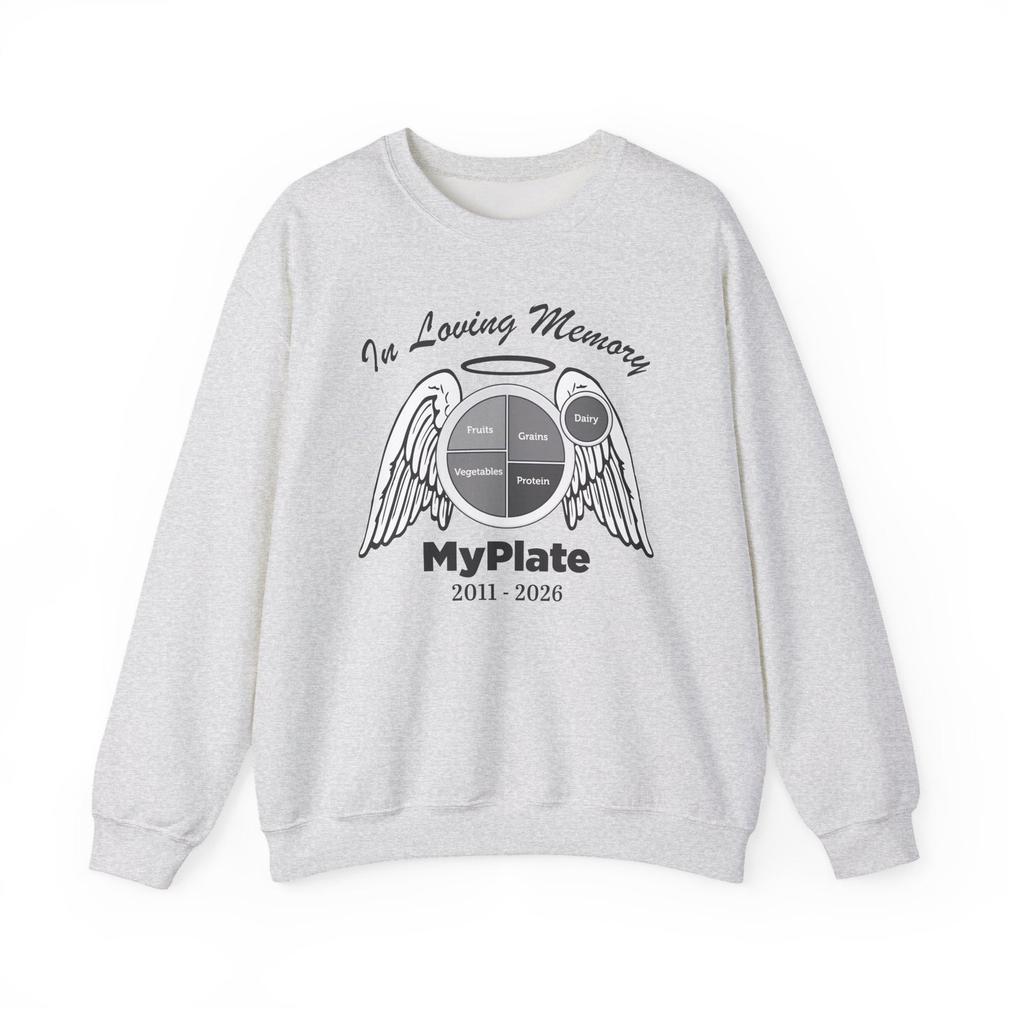 Gray sweatshirt with 'In Loving Memory' over MyPlate image