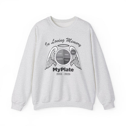Gray sweatshirt with 'In Loving Memory' over MyPlate image