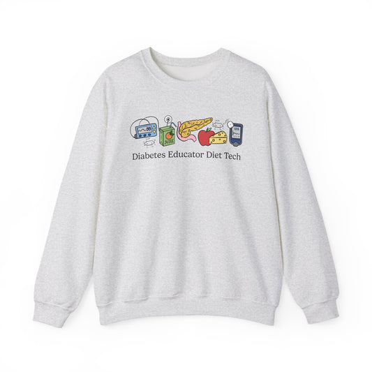 Diabetes Educator Diet Tech Doodles Sweatshirt