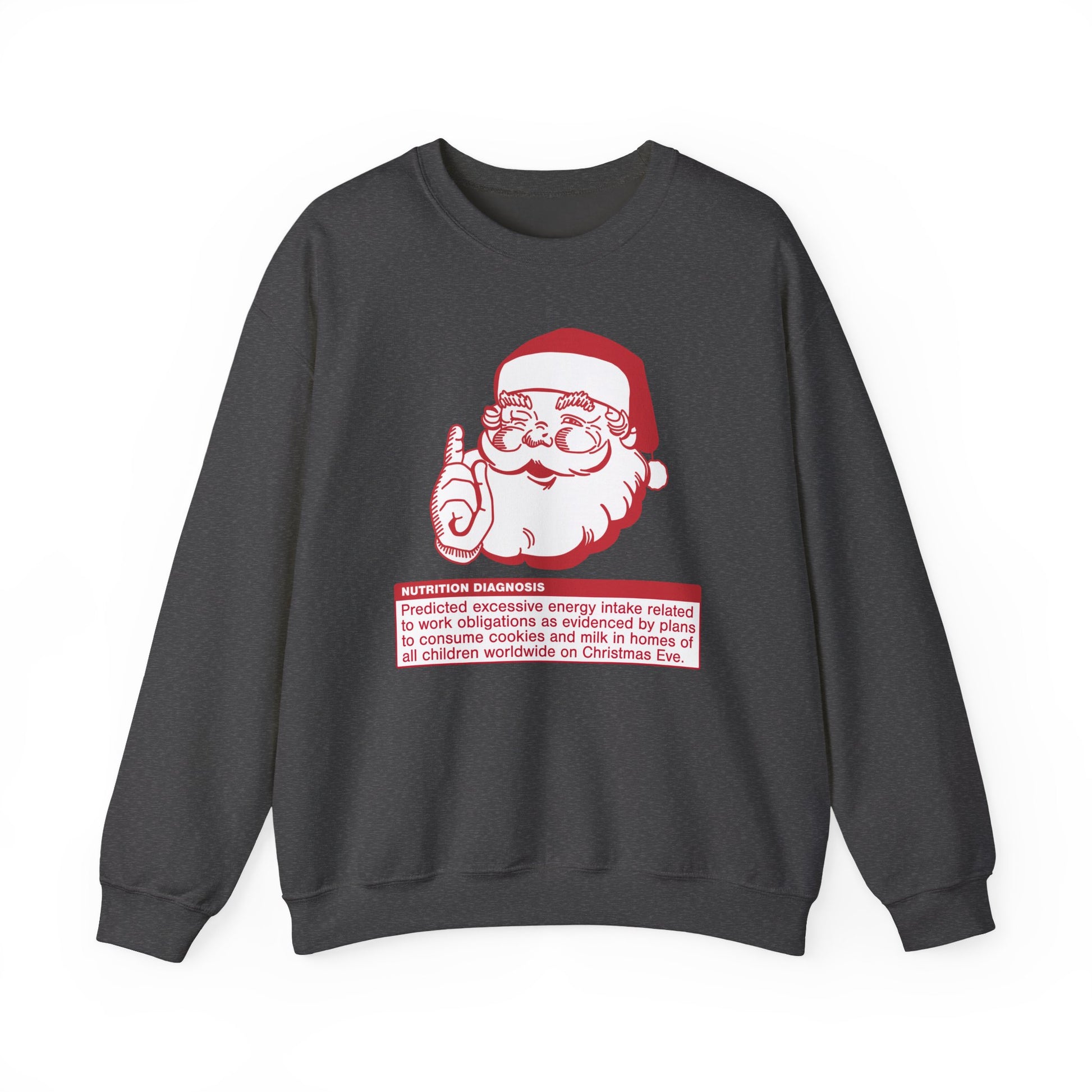 Charcoal sweatshirt with Santa PES design in red and white
