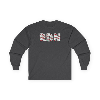 Dark gray long-sleeve shirt with 'RDN' logo on a white background