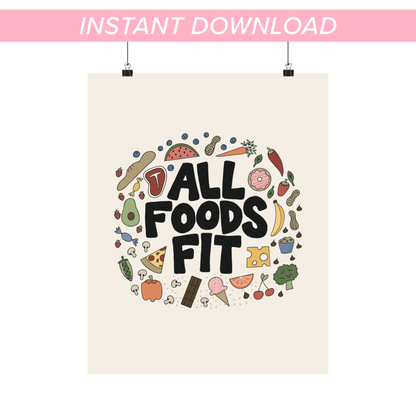 All Foods Fit Printable Wall Art