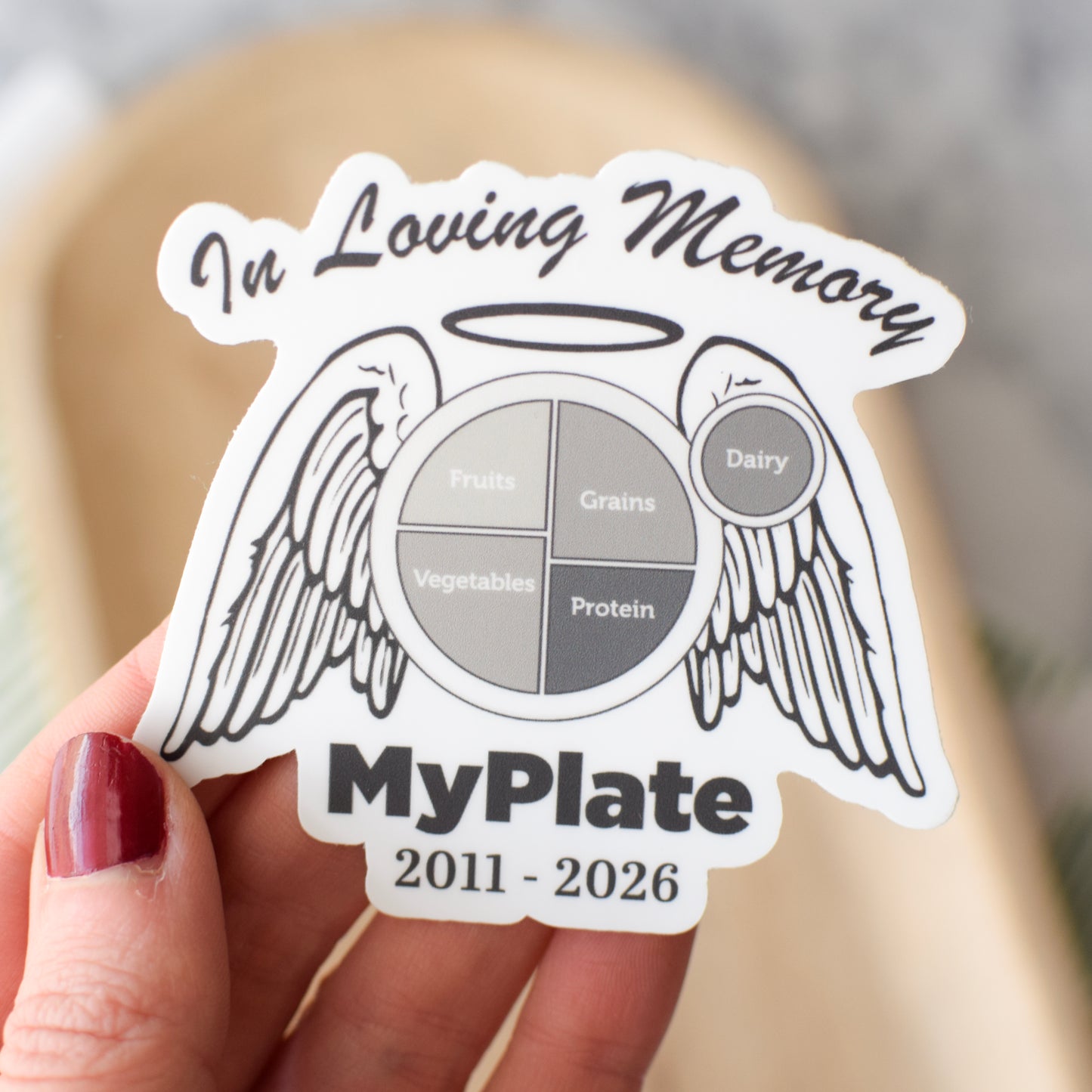 MyPlate In Loving Memory Sticker