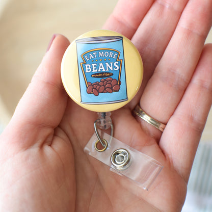 Eat More Beans Badge Reel + Topper