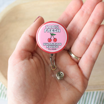 100% Fresh Nutrition Advice Badge Reel + Topper