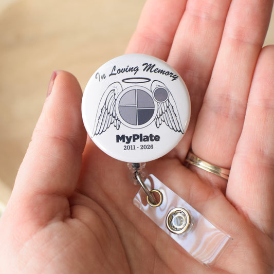 MyPlate In Loving Memory Badge Reel + Topper