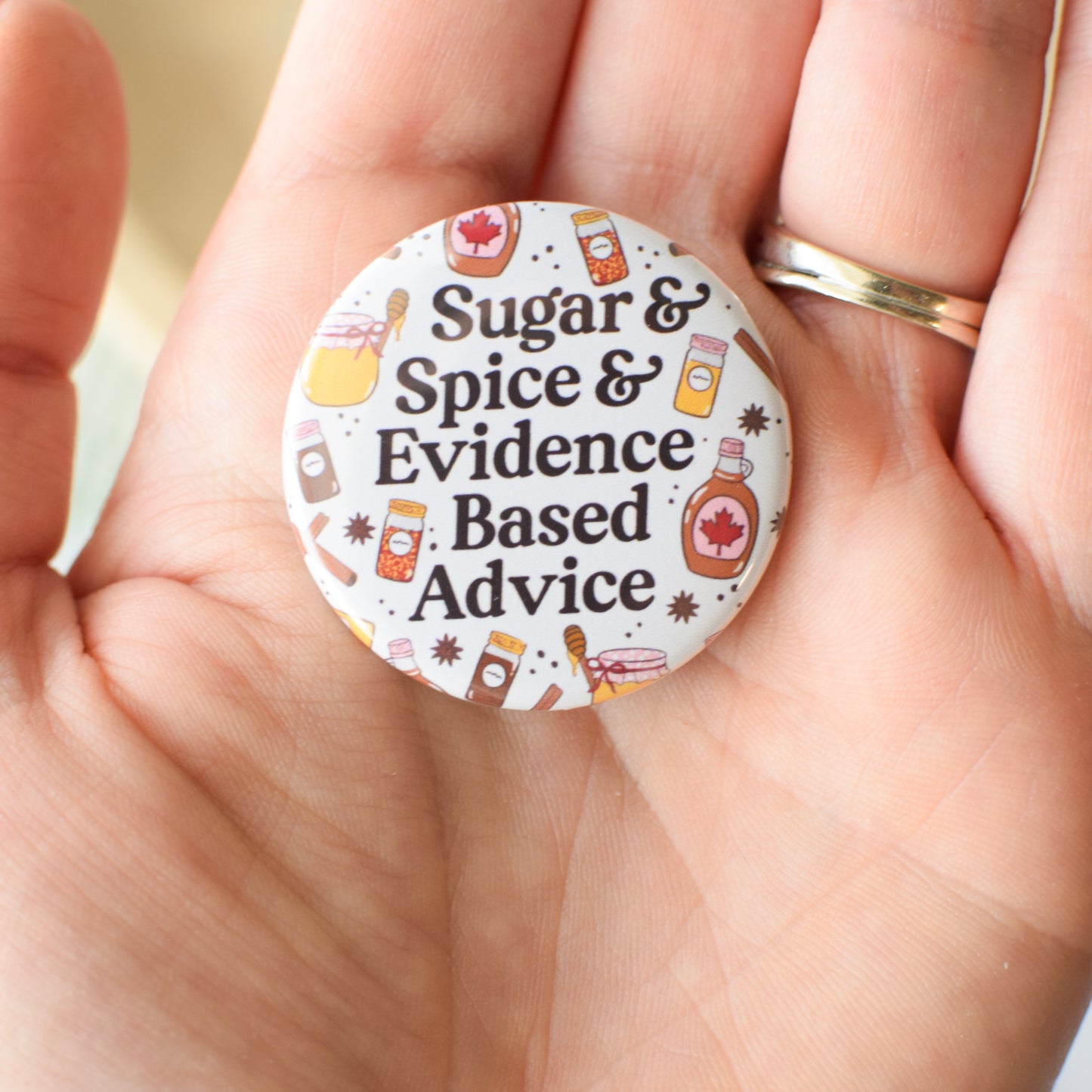 Sugar & Spice & Evidence Based Advice Badge Reel + Topper