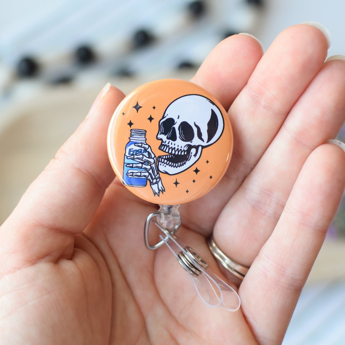 Skeleton Badge Reel + Topper