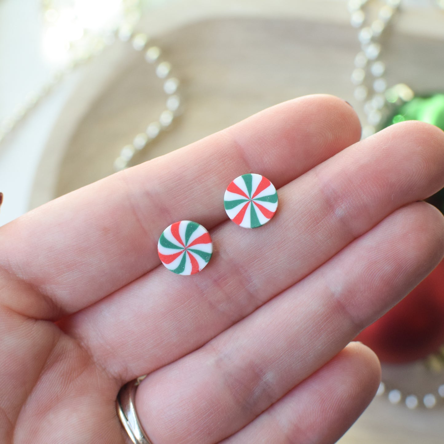 Peppermint Stud Earrings