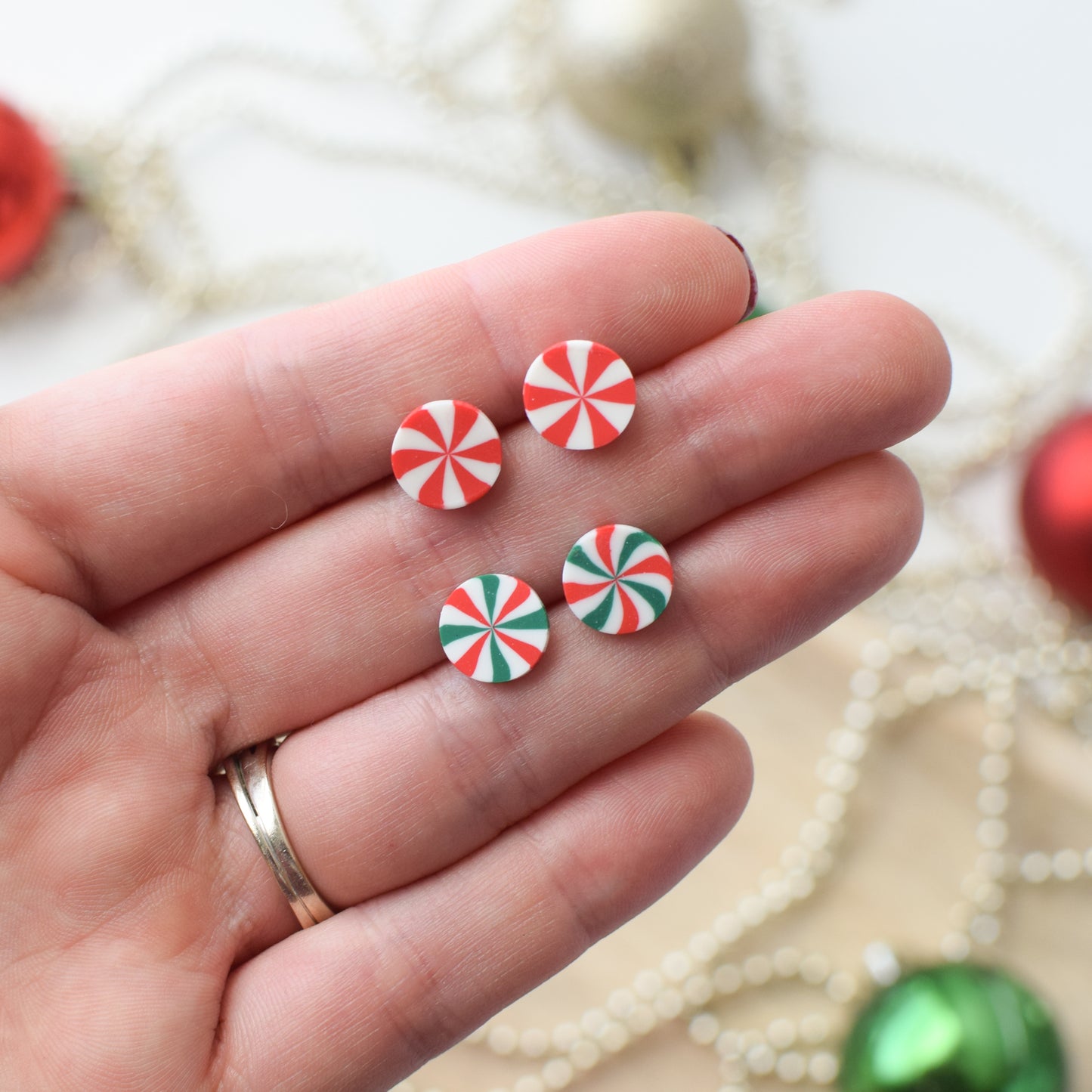 Peppermint Stud Earrings