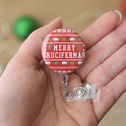 Merry Crucifermas Badge Reel + Topper