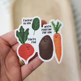 Encouraging Veggie Puns Sticker