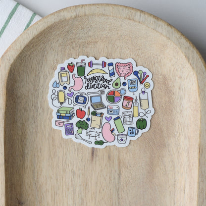 Registered Dietitian Doodles Sticker