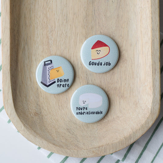 Complimentary Cheese Button or Magnet Bundle