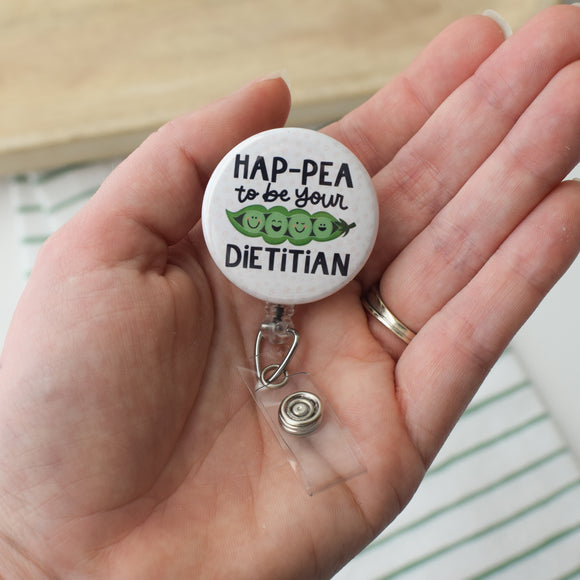 Hap-pea to be Your Dietitian Badge Reel + Topper