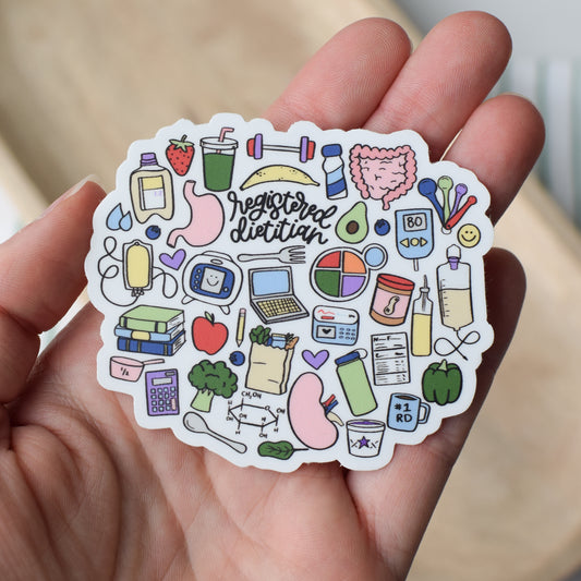 Registered Dietitian Doodles Sticker