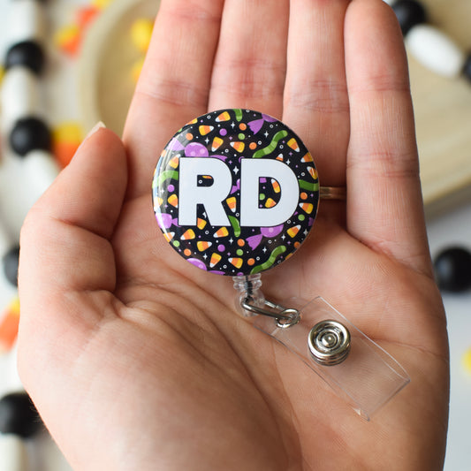 RD Halloween Candy Credentials Badge Reel + Topper