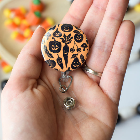 Jack O Lantern Salad Badge Reel + Topper
