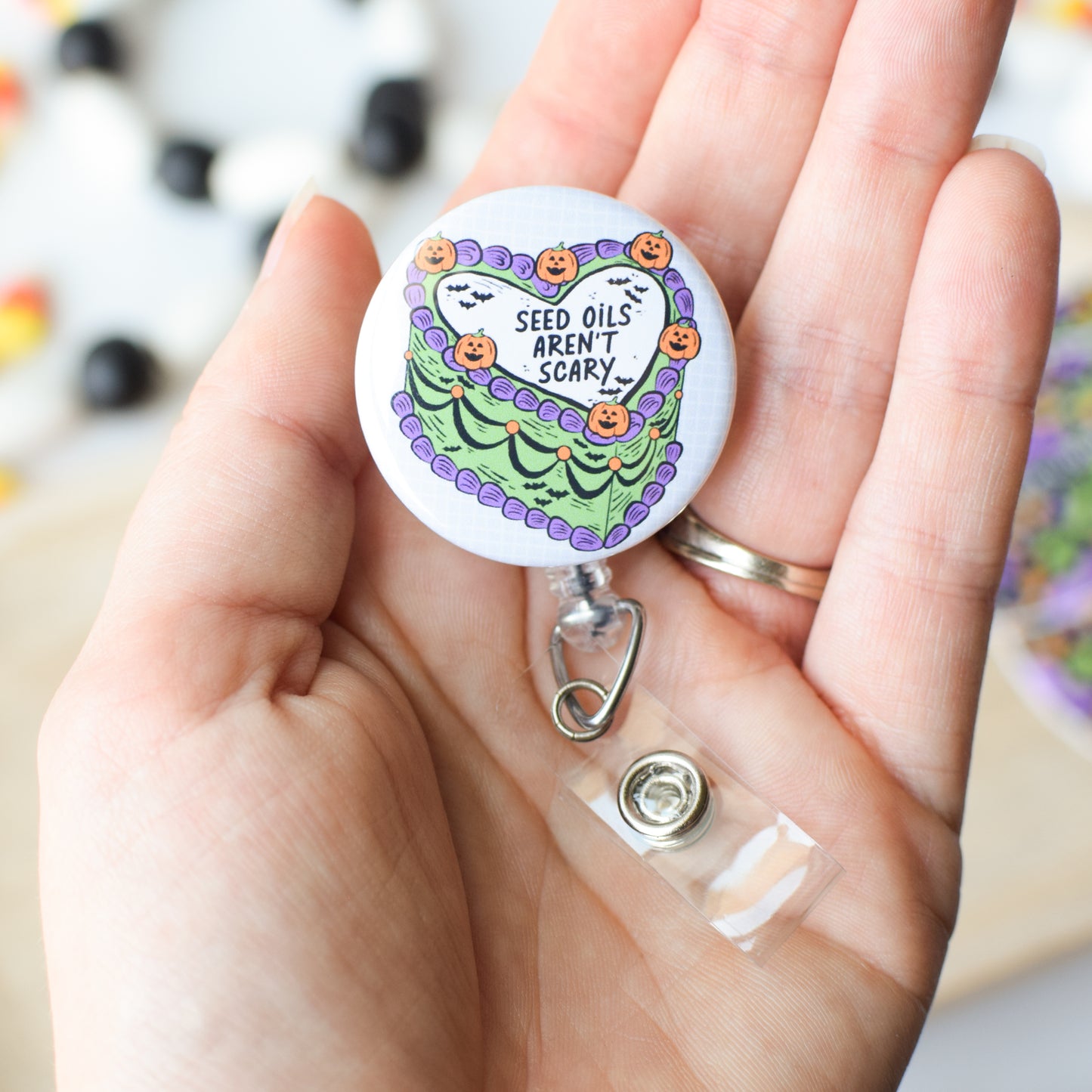 Halloween Cake Badge Reel + Topper