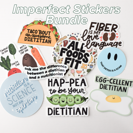 Bundle of 5 Registered Dietitian Stickers [Imperfect]