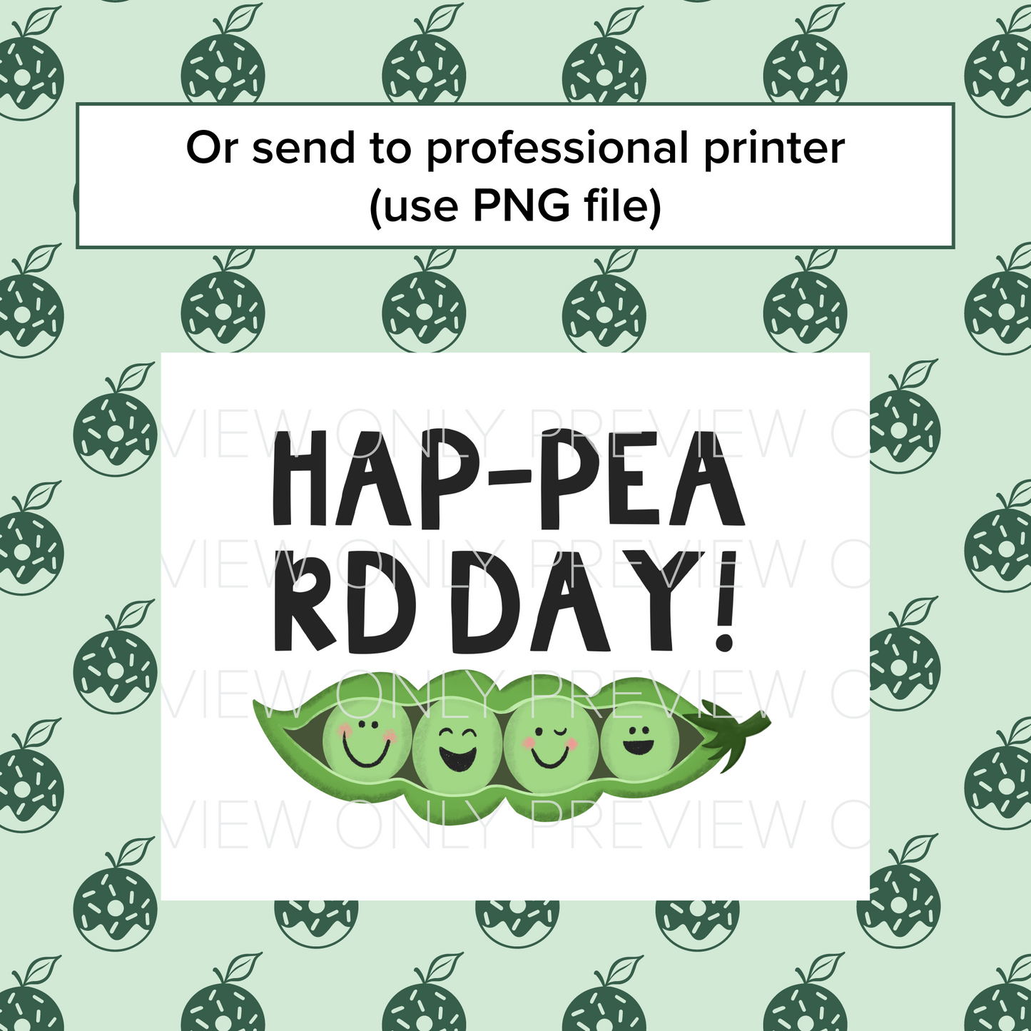 Hap-pea RD Day Printable Card