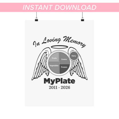 MyPlate In Loving Memory Printable Wall Art