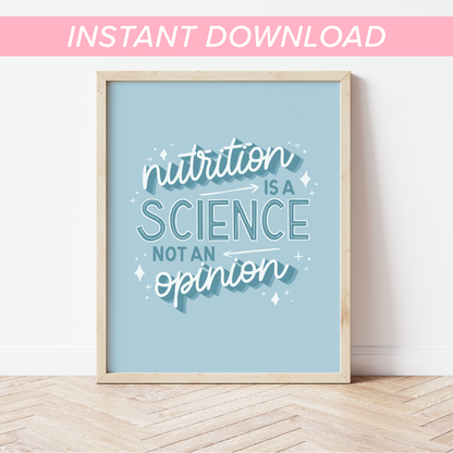 Nutrition is A Science Printable Wall Art
