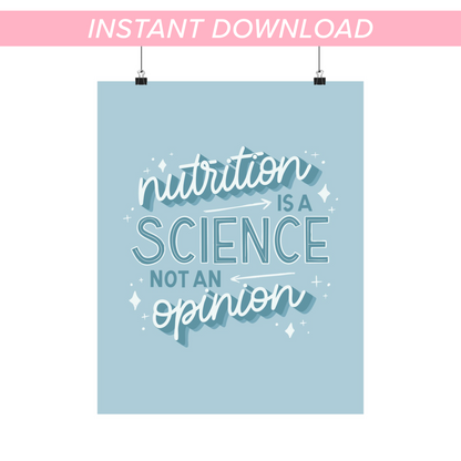Nutrition is A Science Printable Wall Art
