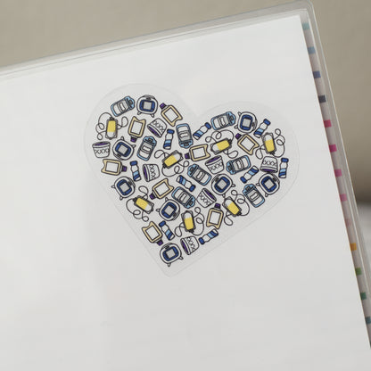Dietitian Doodles Heart Sticker