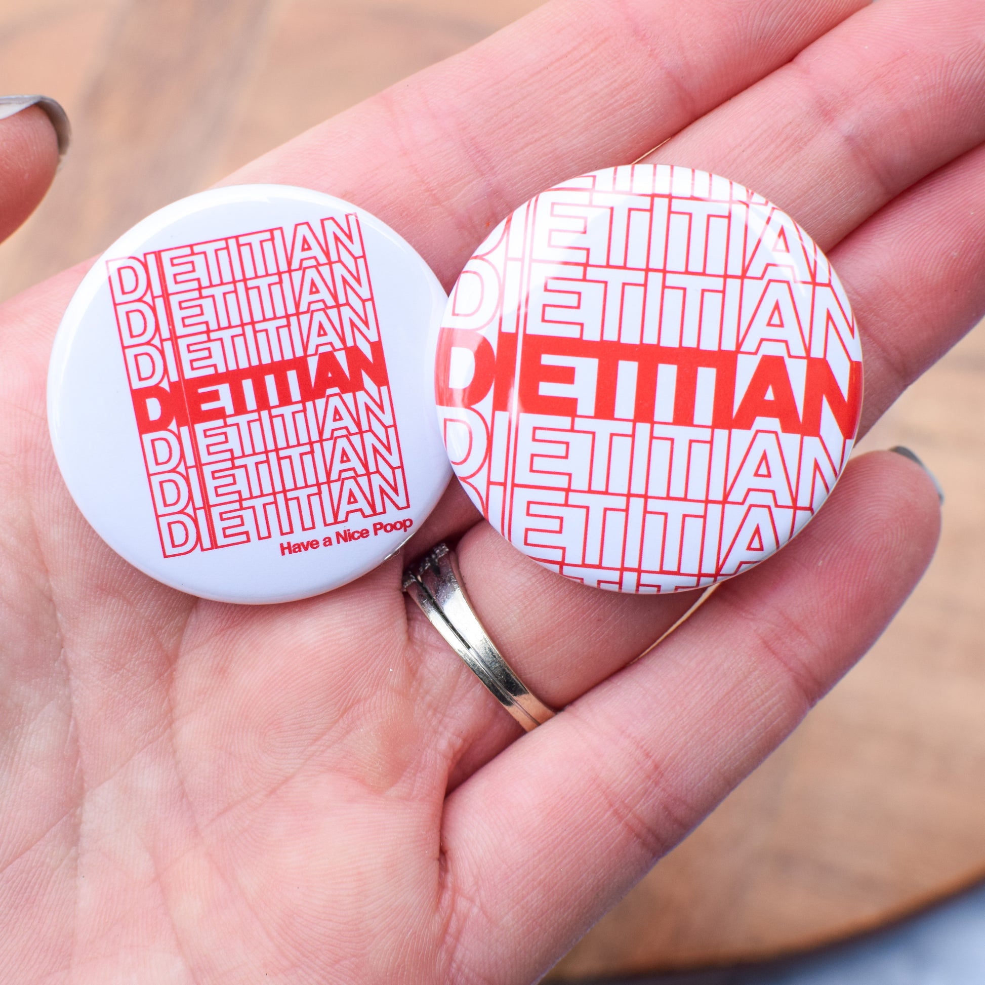 Dietitian Take Out Bag Badge Reel + Topper Have A Nice Poop / Interchangeable Badge Reel + Topper